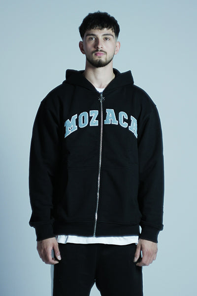 College Zip Hoodie Noir