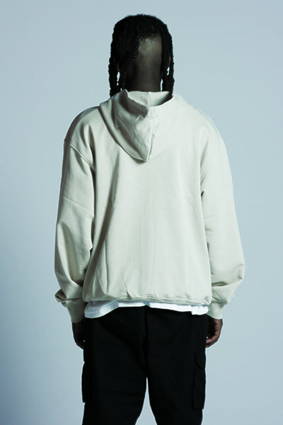College Zip Hoodie Cream