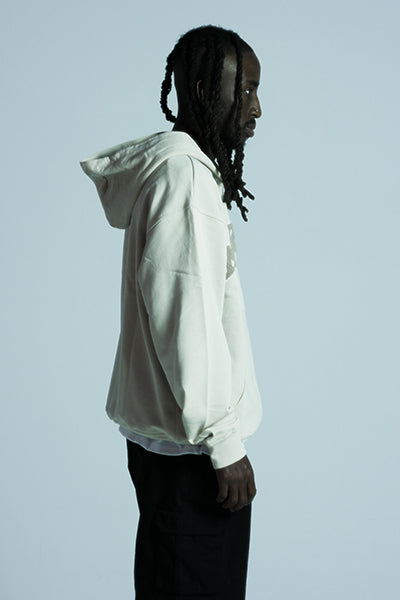 College Zip Hoodie Cream