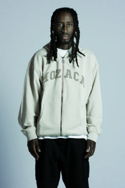 College Zip Hoodie Cream