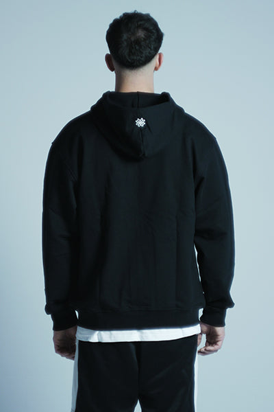 College Zip Hoodie Noir