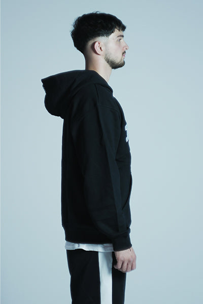 College Zip Hoodie Noir