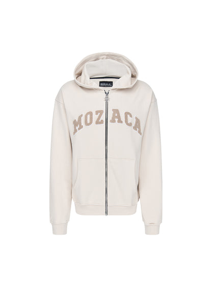 College Zip Hoodie Cream 