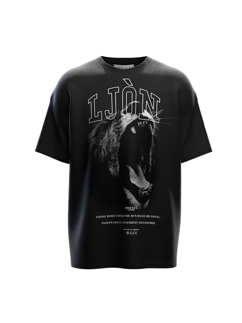 Lion Digital T-Shirt Noir